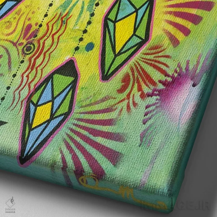 تابلو دکوراتیو تعادل کیهانی ۲ اثر باور روسو - نمای نزدیک بافت بوم