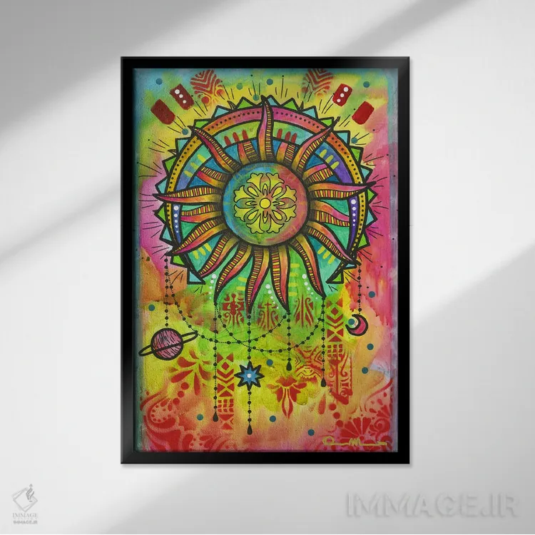 تابلو دکوراتیو تعادل کیهانی ۱ اثر باور روسو - نمای قابدار مشکی