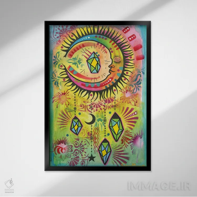 تابلو دکوراتیو تعادل کیهانی ۲ اثر باور روسو - نمای قابدار مشکی