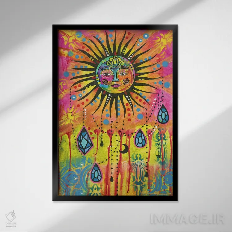 تابلو دکوراتیو تعادل کیهانی ۳ اثر باور روسو - نمای قابدار مشکی