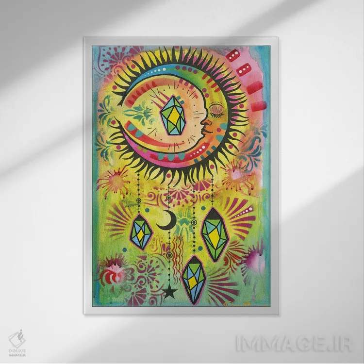 تابلو دکوراتیو تعادل کیهانی ۲ اثر باور روسو - نمای قابدار سفید