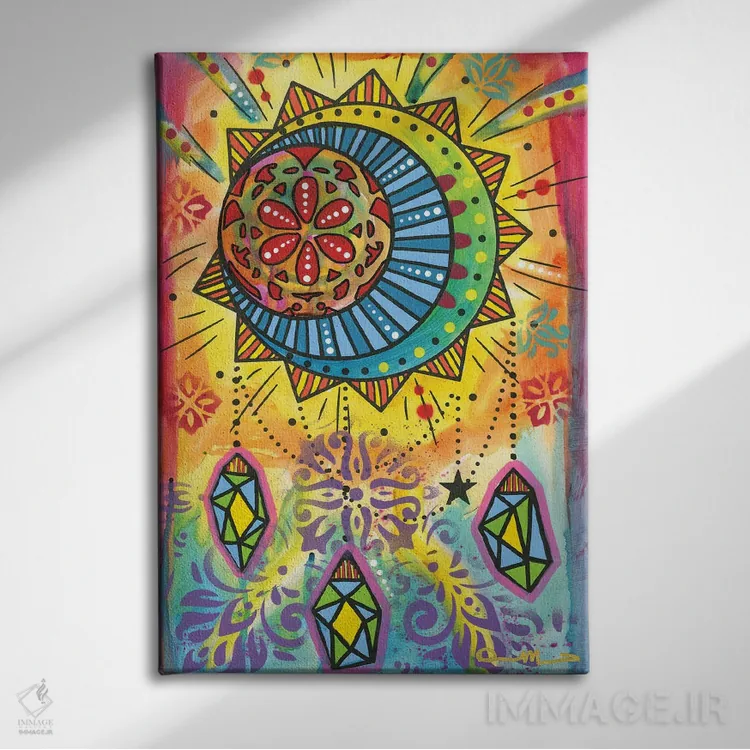 تابلو دکوراتیو تعادل کیهانی ۶ اثر باور روسو - نمای روبهرو روی دیوار