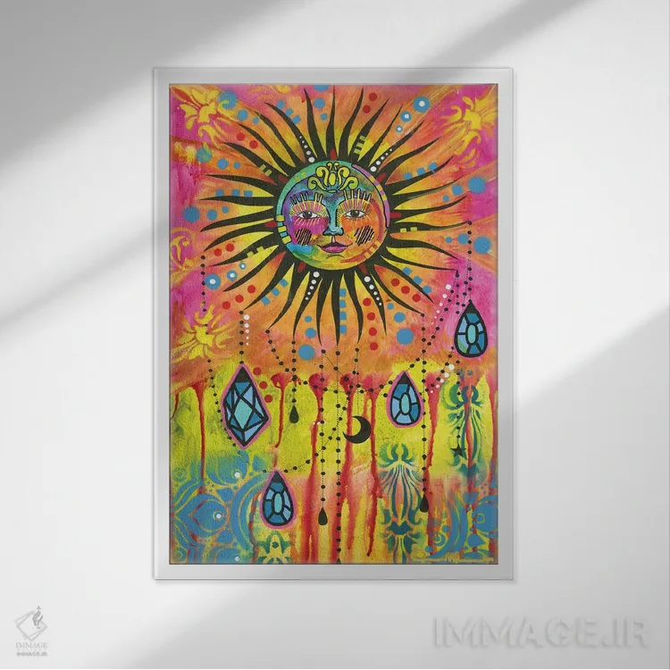 تابلو دکوراتیو تعادل کیهانی ۳ اثر باور روسو - نمای قابدار سفید