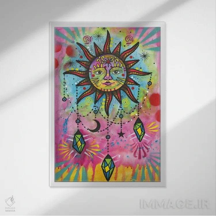 تابلو دکوراتیو تعادل کیهانی ۴ اثر باور روسو - نمای قابدار سفید