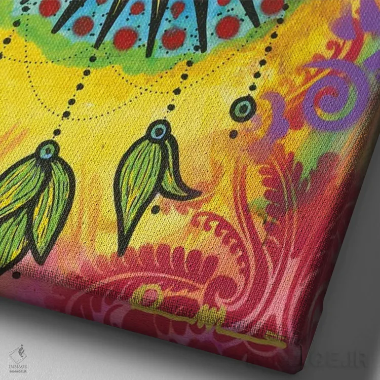 تابلو دکوراتیو تعادل کیهانی ۵ اثر باور روسو - نمای نزدیک بافت بوم