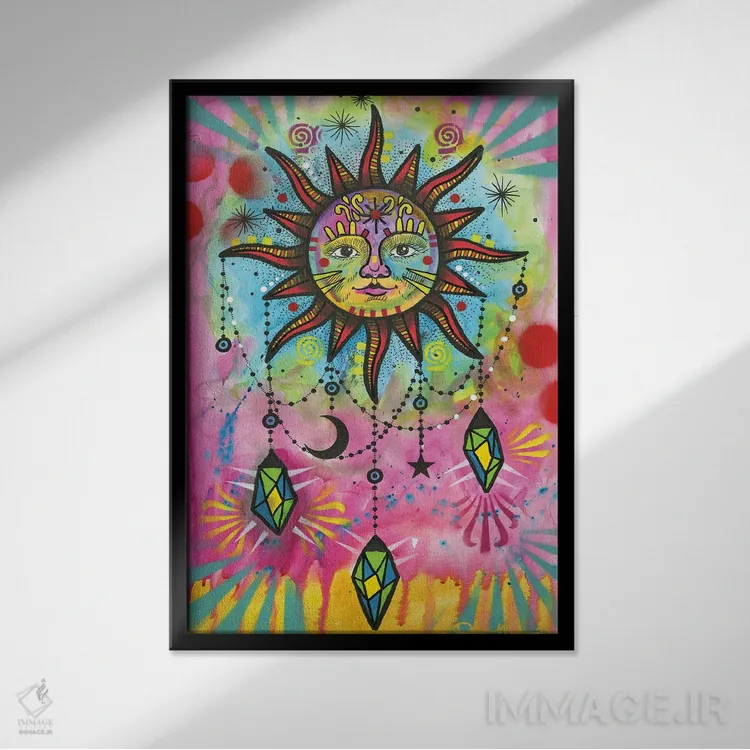 تابلو دکوراتیو تعادل کیهانی ۴ اثر باور روسو - نمای قابدار مشکی