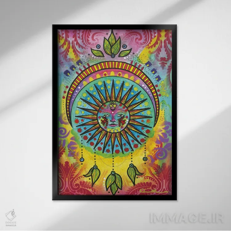 تابلو دکوراتیو تعادل کیهانی ۵ اثر باور روسو - نمای قابدار مشکی