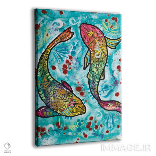 تابلو دکوراتیو ماهی برج حوت اثر باور روسو - نمای پرسپکتیو محصول