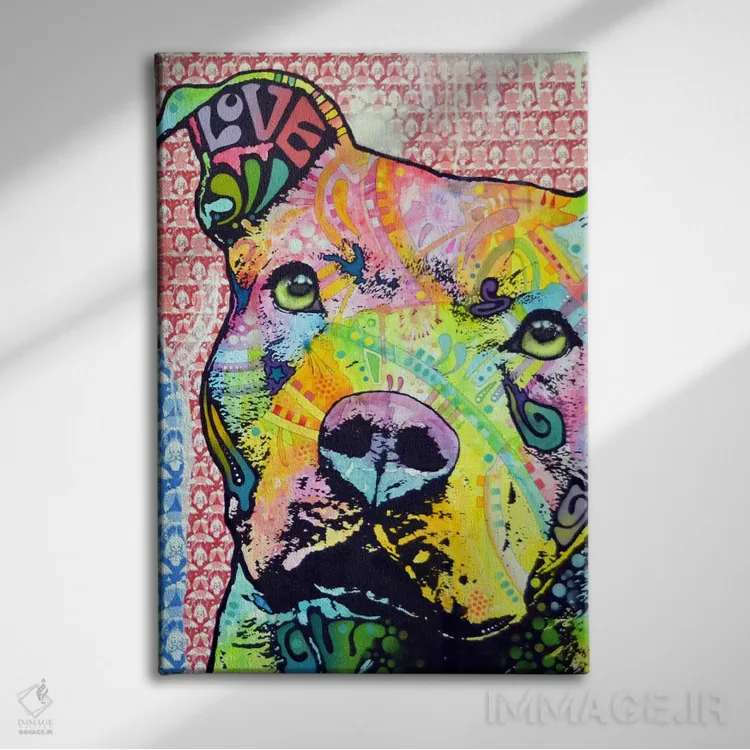 تابلو دکوراتیو پیت بول متفکر امسال اثر باور روسو - نمای روبهرو روی دیوار