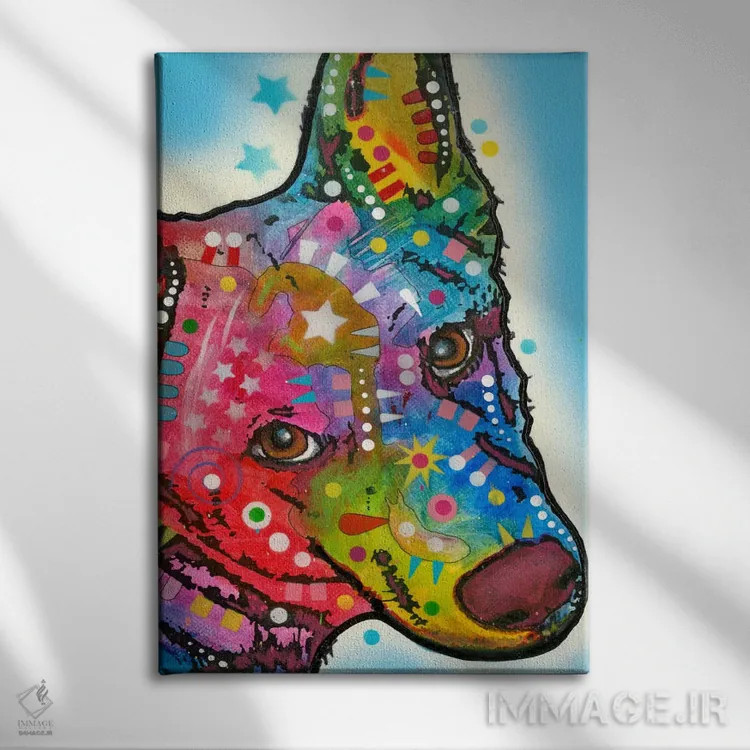 تابلو دکوراتیو سگ گله استرالیایی اثر باور روسو - نمای روبهرو روی دیوار