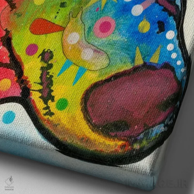 تابلو دکوراتیو سگ گله استرالیایی اثر باور روسو - نمای نزدیک بافت بوم