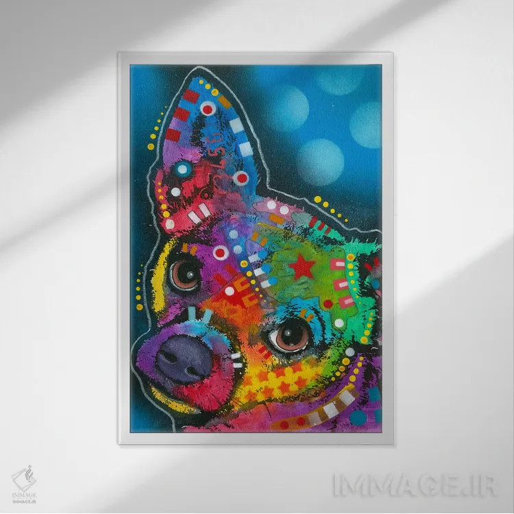 تابلو دکوراتیو چیهواهوای پاپ اثر باور روسو - نمای قابدار سفید