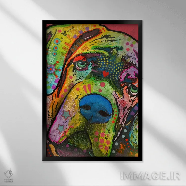 تابلو دکوراتیو ماستیف اثر باور روسو - نمای قابدار مشکی