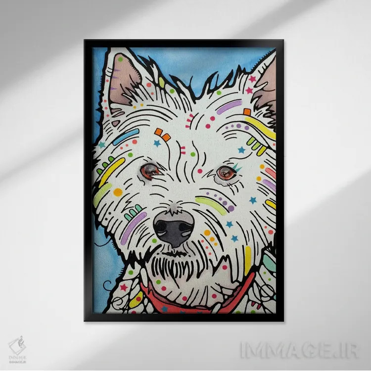 تابلو دکوراتیو هایلند اثر باور روسو - نمای قابدار مشکی