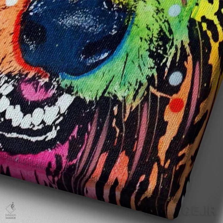 تابلو دکوراتیو ایرش ولف هاوند اثر باور روسو - نمای نزدیک بافت بوم