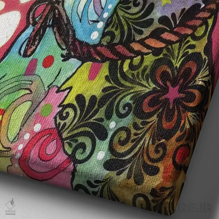 تابلو دکوراتیو عشق بوکسر اثر باور روسو - نمای نزدیک بافت بوم