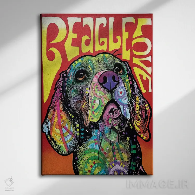 تابلو دکوراتیو عشق بیگل اثر باور روسو - نمای روبهرو روی دیوار