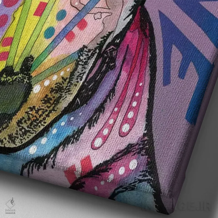 تابلو دکوراتیو عشق بول تریر اثر باور روسو - نمای نزدیک بافت بوم