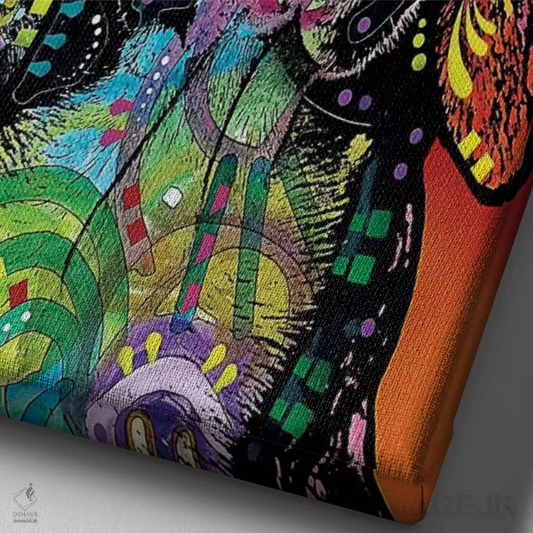 تابلو دکوراتیو عشق بیگل اثر باور روسو - نمای نزدیک بافت بوم