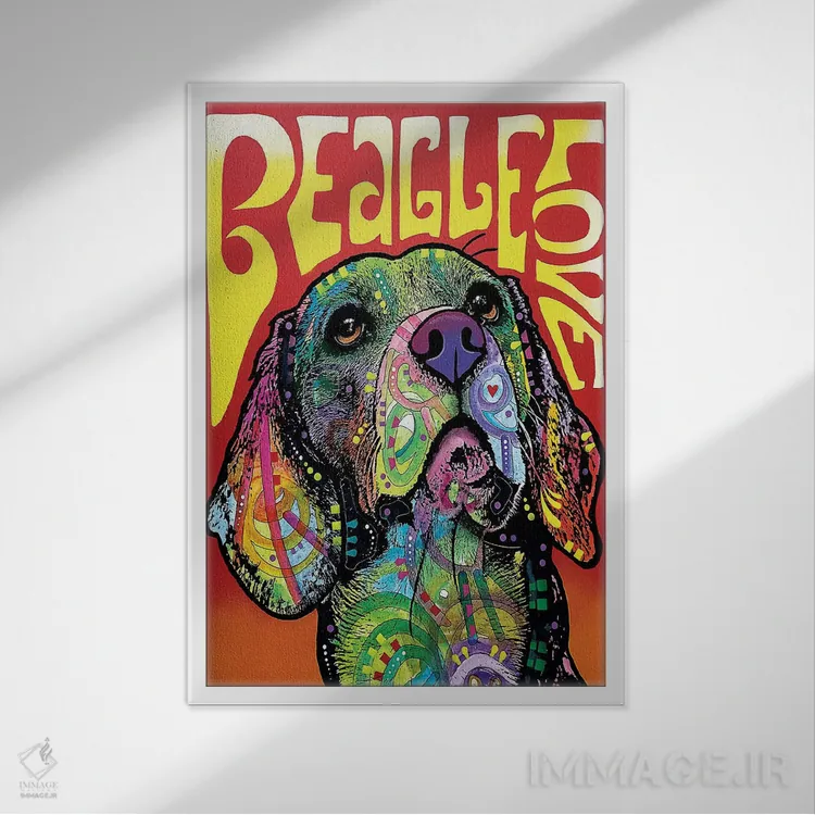 تابلو دکوراتیو عشق بیگل اثر باور روسو - نمای قابدار سفید