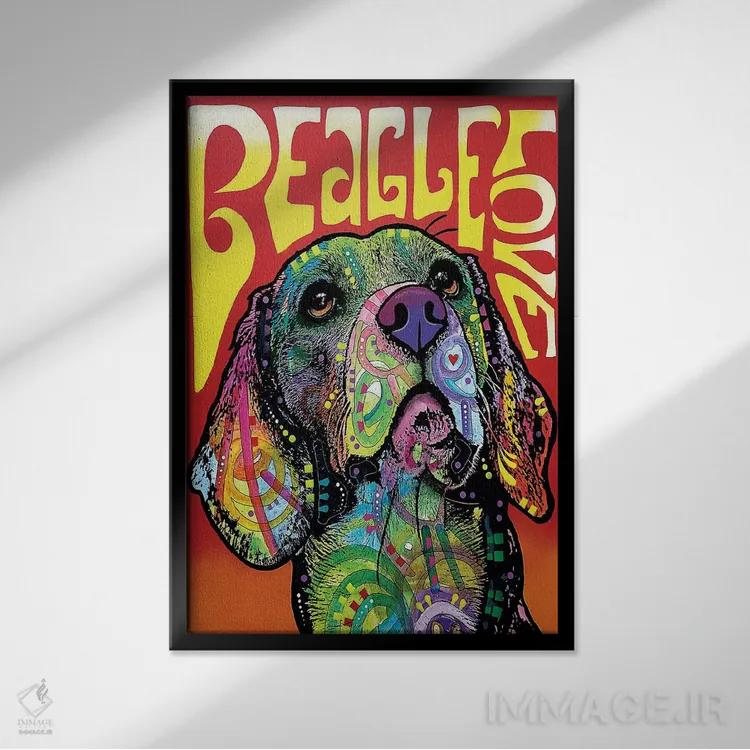 تابلو دکوراتیو عشق بیگل اثر باور روسو - نمای قابدار مشکی