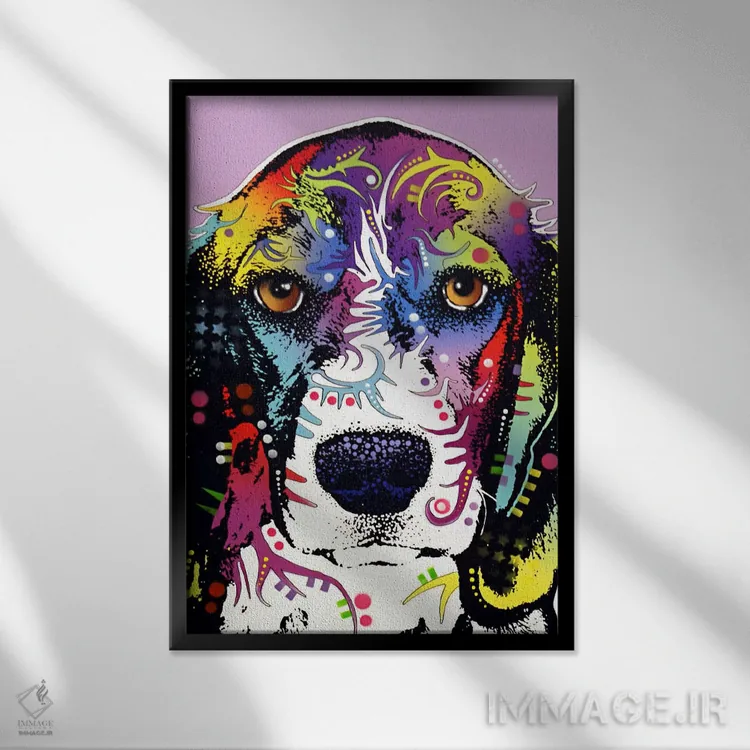 تابلو دکوراتیو چهار بیگل اثر باور روسو - نمای قابدار مشکی