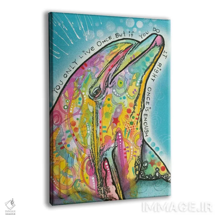 تابلو دکوراتیو دلفین اثر باور روسو - نمای پرسپکتیو محصول