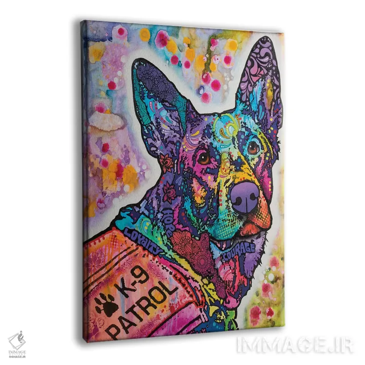 تابلو دکوراتیو گشت سگ پلیس ۳ اثر باور روسو - نمای پرسپکتیو محصول