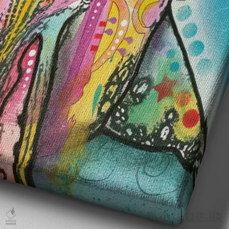 تابلو دکوراتیو دلفین اثر باور روسو - نمای نزدیک بافت بوم