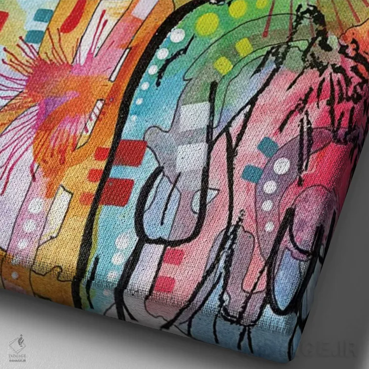 تابلو دکوراتیو ماکائو اثر باور روسو - نمای نزدیک بافت بوم