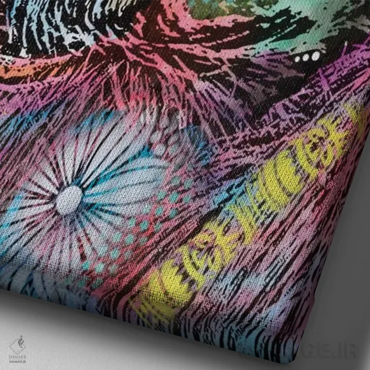 تابلو دکوراتیو تنبل اثر باور روسو - نمای نزدیک بافت بوم