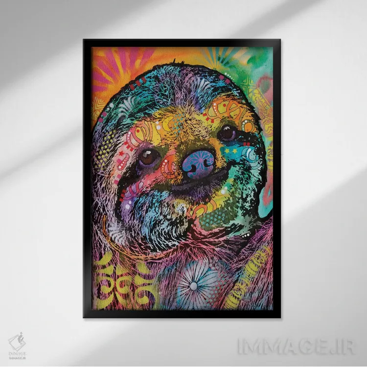 تابلو دکوراتیو تنبل اثر باور روسو - نمای قابدار مشکی