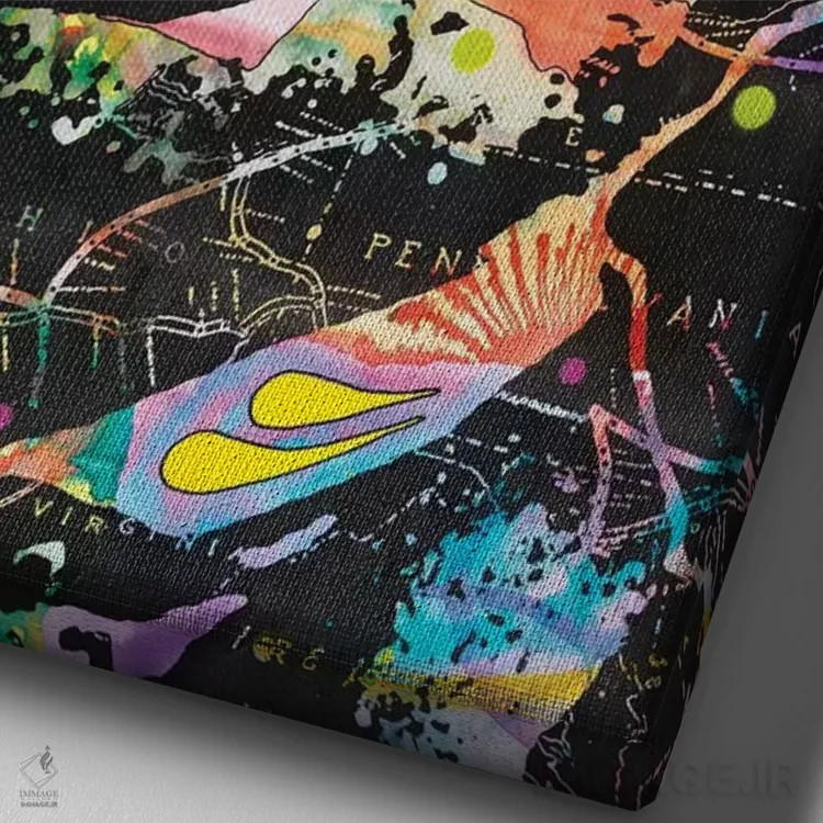 تابلو دکوراتیو اعلامیه آبراهام اثر باور روسو - نمای نزدیک بافت بوم