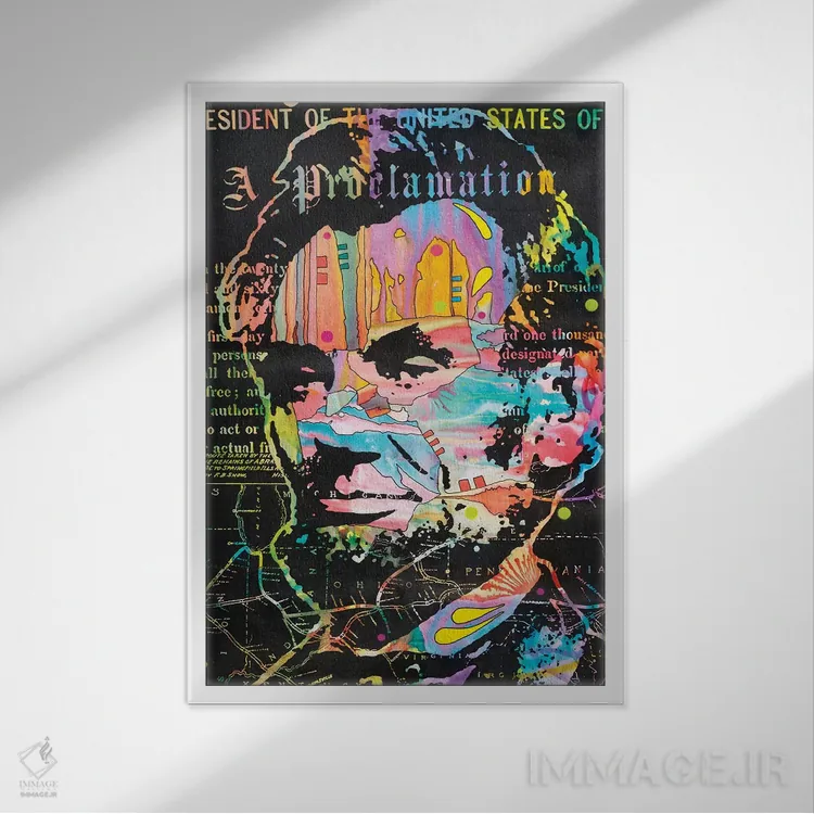 تابلو دکوراتیو اعلامیه آبراهام اثر باور روسو - نمای قابدار سفید