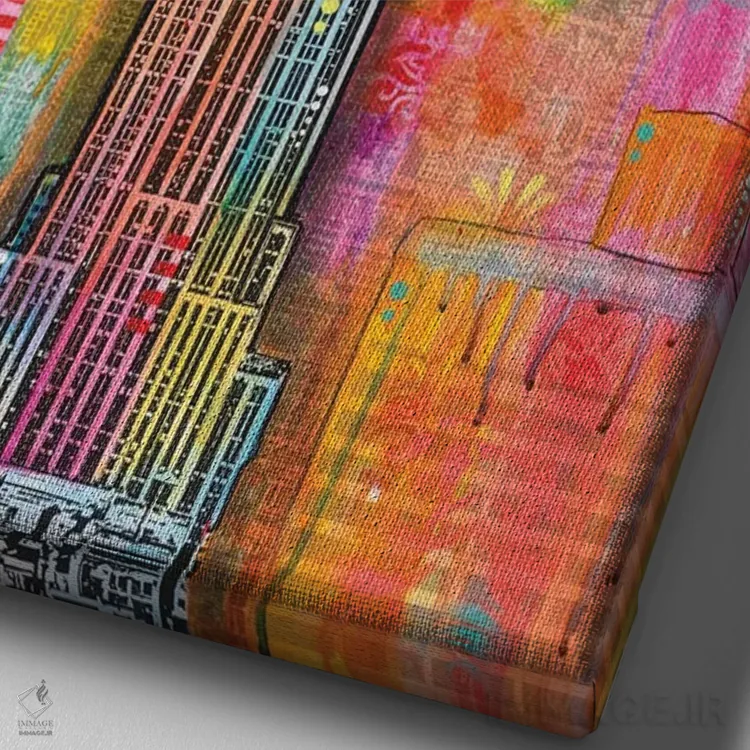 تابلو دکوراتیو ای اس بی اثر باور روسو - نمای نزدیک بافت بوم