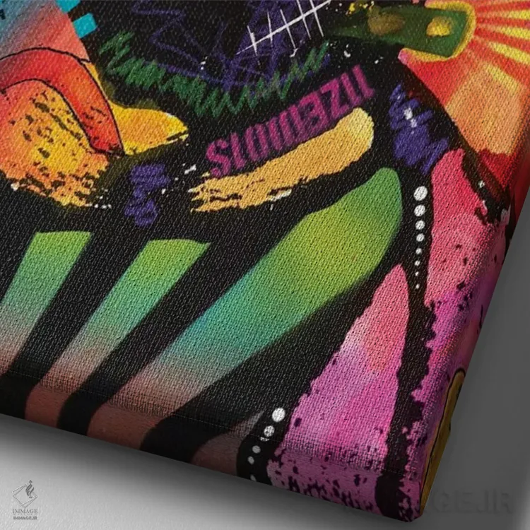 تابلو دکوراتیو فرانکشتاین اثر باور روسو - نمای نزدیک بافت بوم