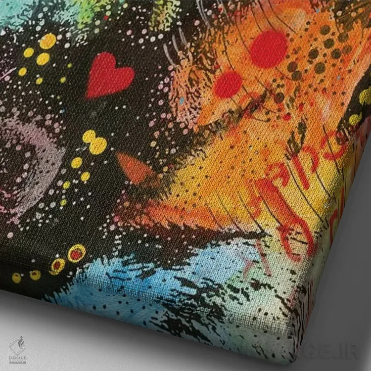 تابلو دکوراتیو ژرمن شپرد ۲ اثر باور روسو - نمای نزدیک بافت بوم