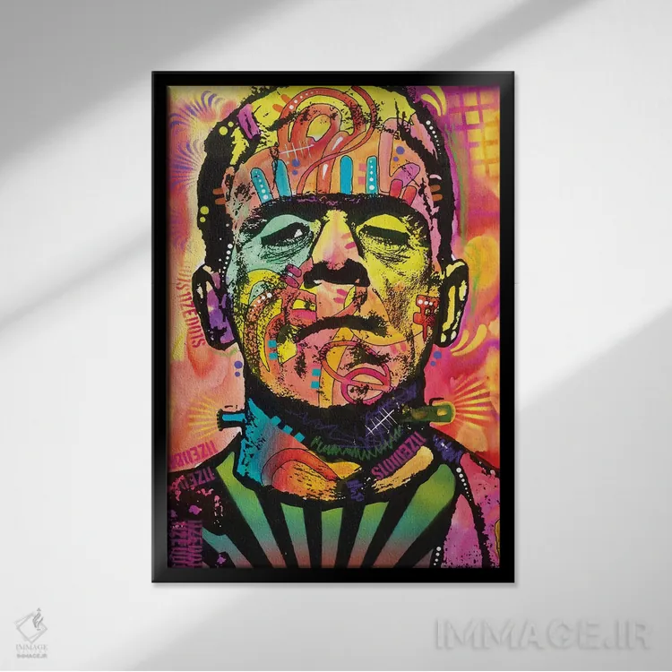 تابلو دکوراتیو فرانکشتاین اثر باور روسو - نمای قابدار مشکی