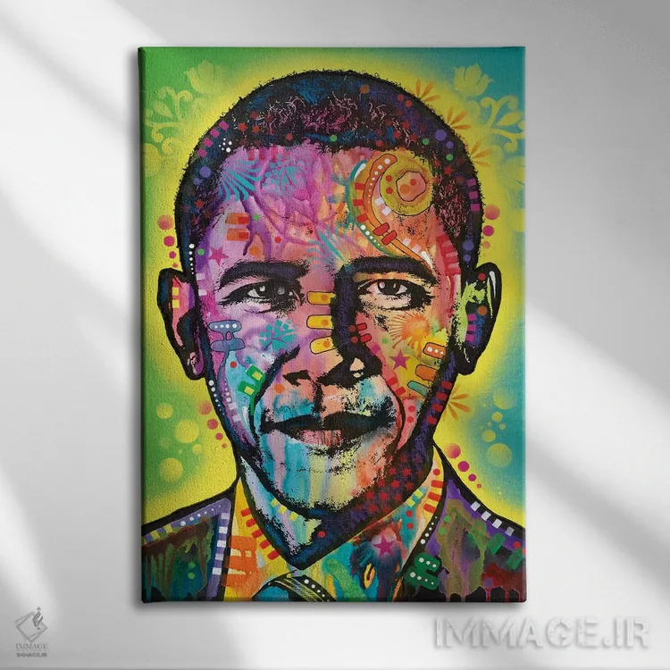 تابلو دکوراتیو اوباما اثر باور روسو - نمای روبهرو روی دیوار