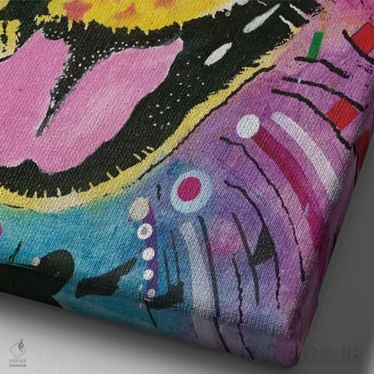 تابلو دکوراتیو پامرانین اثر باور روسو - نمای نزدیک بافت بوم