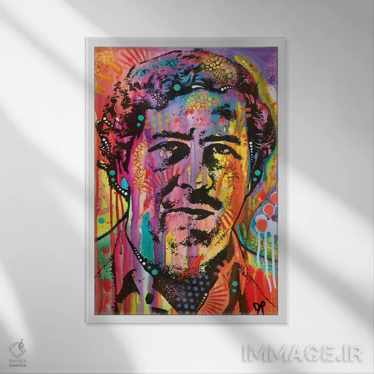 تابلو دکوراتیو پابلو اسکوبار اثر باور روسو - نمای قابدار سفید