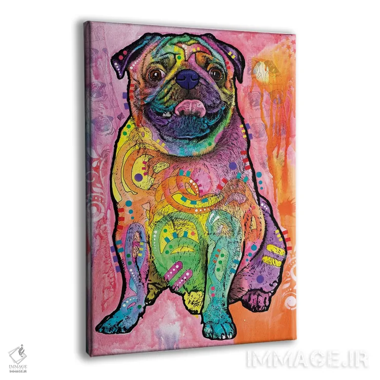 تابلو دکوراتیو پاگ ها و بوسه ها اثر باور روسو - نمای پرسپکتیو محصول