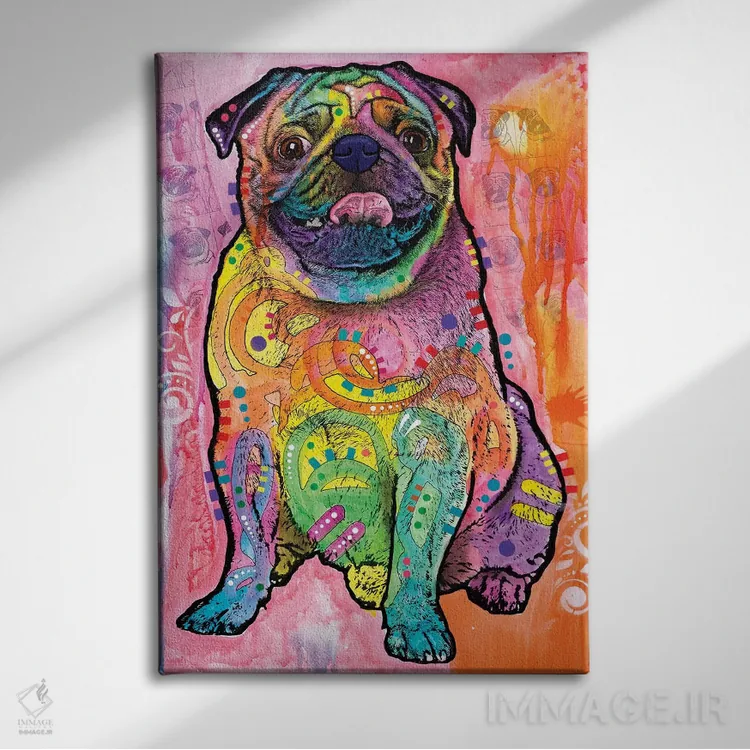 تابلو دکوراتیو پاگ ها و بوسه ها اثر باور روسو - نمای روبهرو روی دیوار