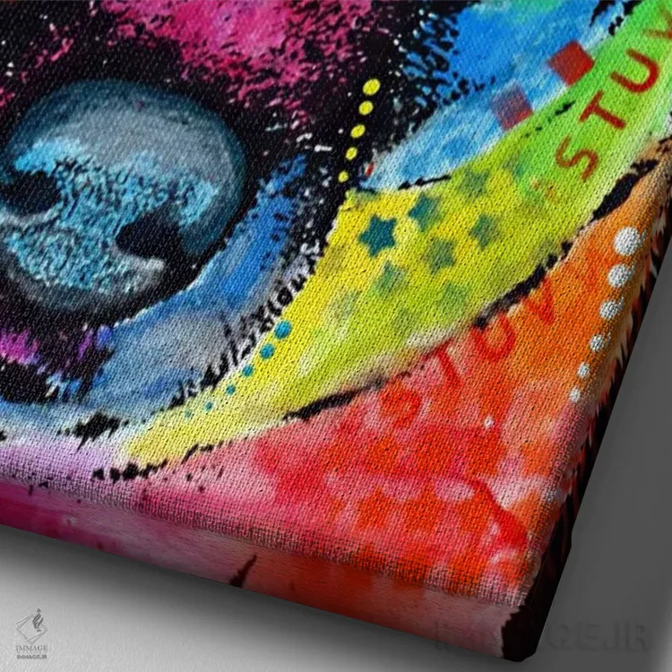 تابلو دکوراتیو آکیتا اثر باور روسو - نمای نزدیک بافت بوم