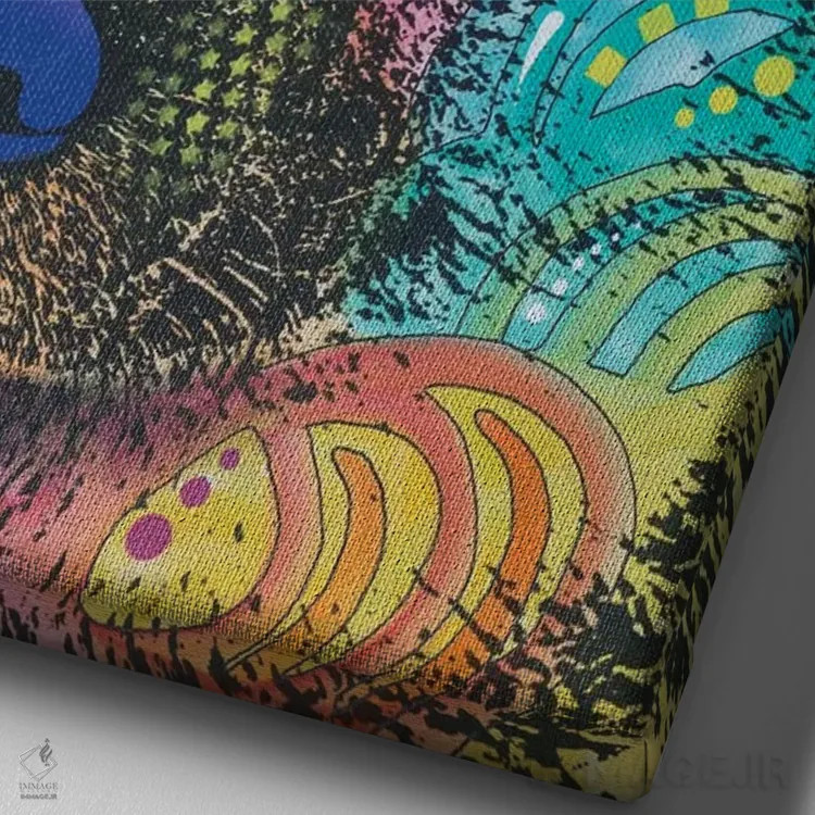 تابلو دکوراتیو رضا اثر باور روسو - نمای نزدیک بافت بوم