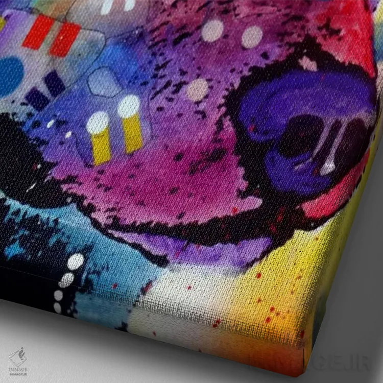 تابلو دکوراتیو سگ گله استرالیایی اثر باور روسو - نمای نزدیک بافت بوم