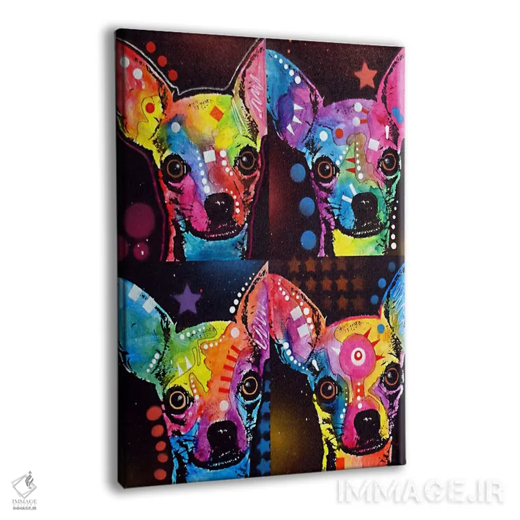 تابلو دکوراتیو شیواوا چهارگانه اثر باور روسو - نمای پرسپکتیو محصول