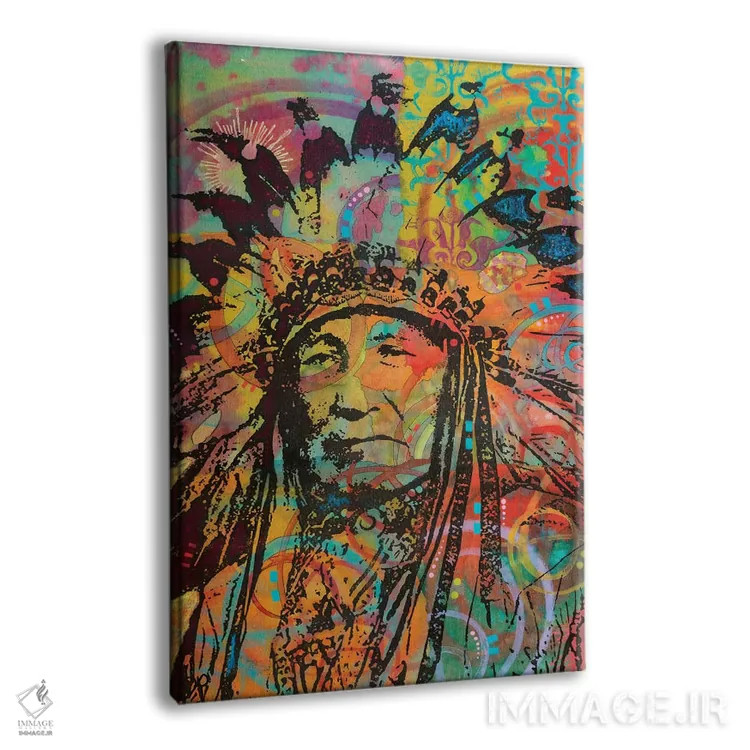 تابلو دکوراتیو سرخپوست آمریکایی پنج اثر باور روسو - نمای پرسپکتیو محصول