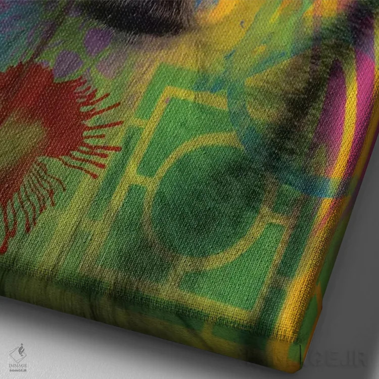 تابلو دکوراتیو چشم هاسکی اثر باور روسو - نمای نزدیک بافت بوم