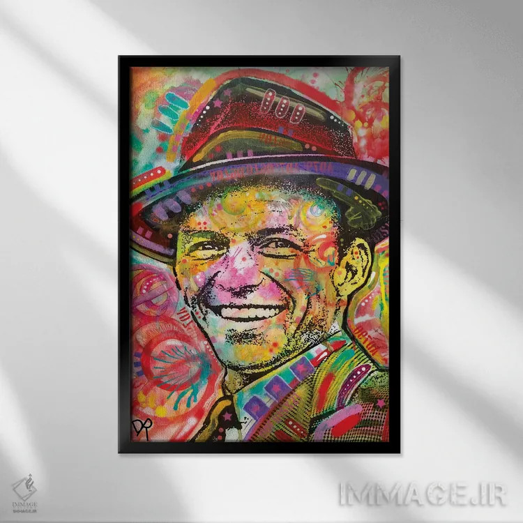 تابلو دکوراتیو فرانک سیناترا سه اثر باور روسو - نمای قابدار مشکی